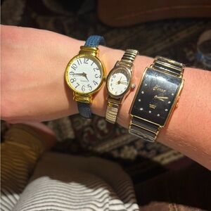 Bundle of Elegant Gold and Silver Quartz Watches Set